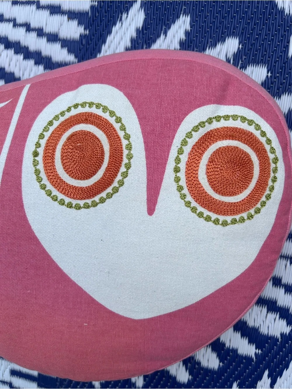 🌺Happy Chic Pink & White Decorative Owl Pillow by Jonathon Adler